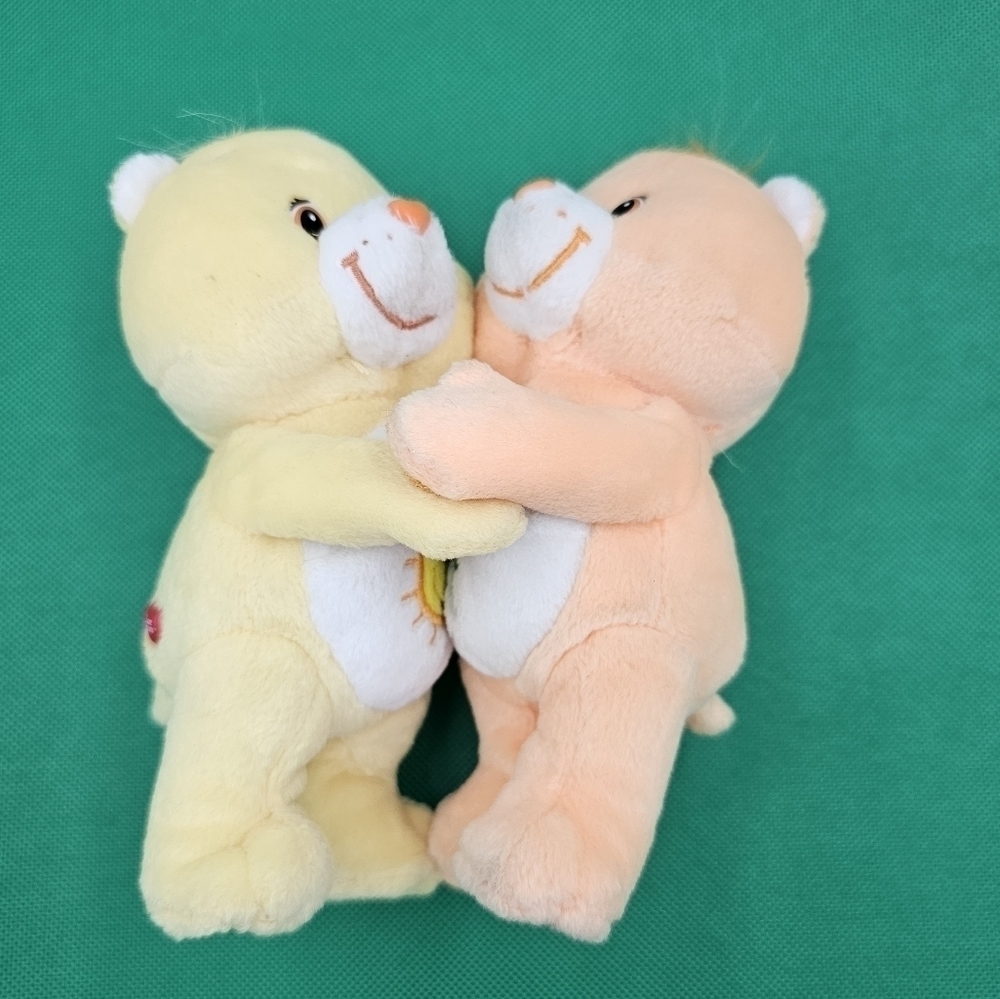 CARE BEARS Cuddle Pairs Funshine Bear & Friend Bear Plush Set 2002